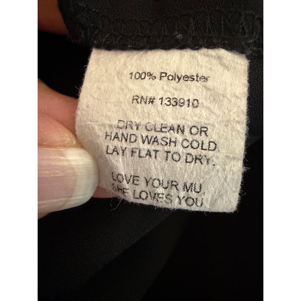 Show Me Your Mumu Cait Midi Dress Women XL Black Long Sleeve Tiered Keyhole Tie - Picture 7 of 8